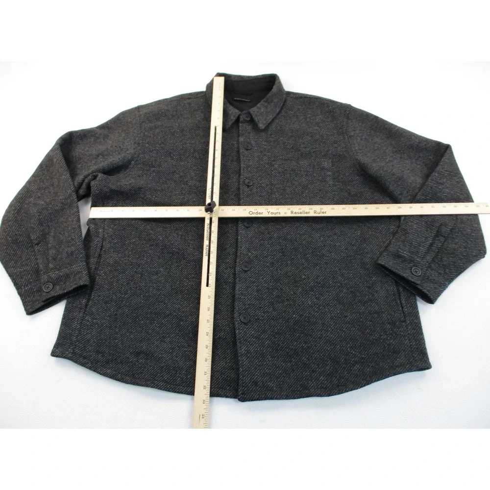 Banana Republic Shirt Jacket Mens XXL Gray Textured Button Front Utility Shacket